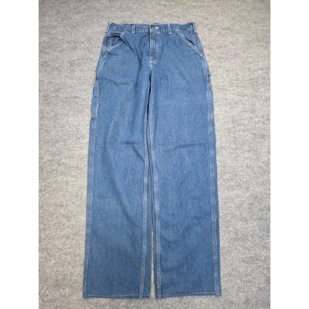 Vintage Carhartt Workwear Jeans Mens 32 x 36 (FITS 30 x 32) Blue Denim *Marks